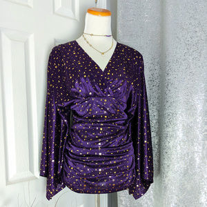 Curations Cocktail Top Purple Gold Sz S